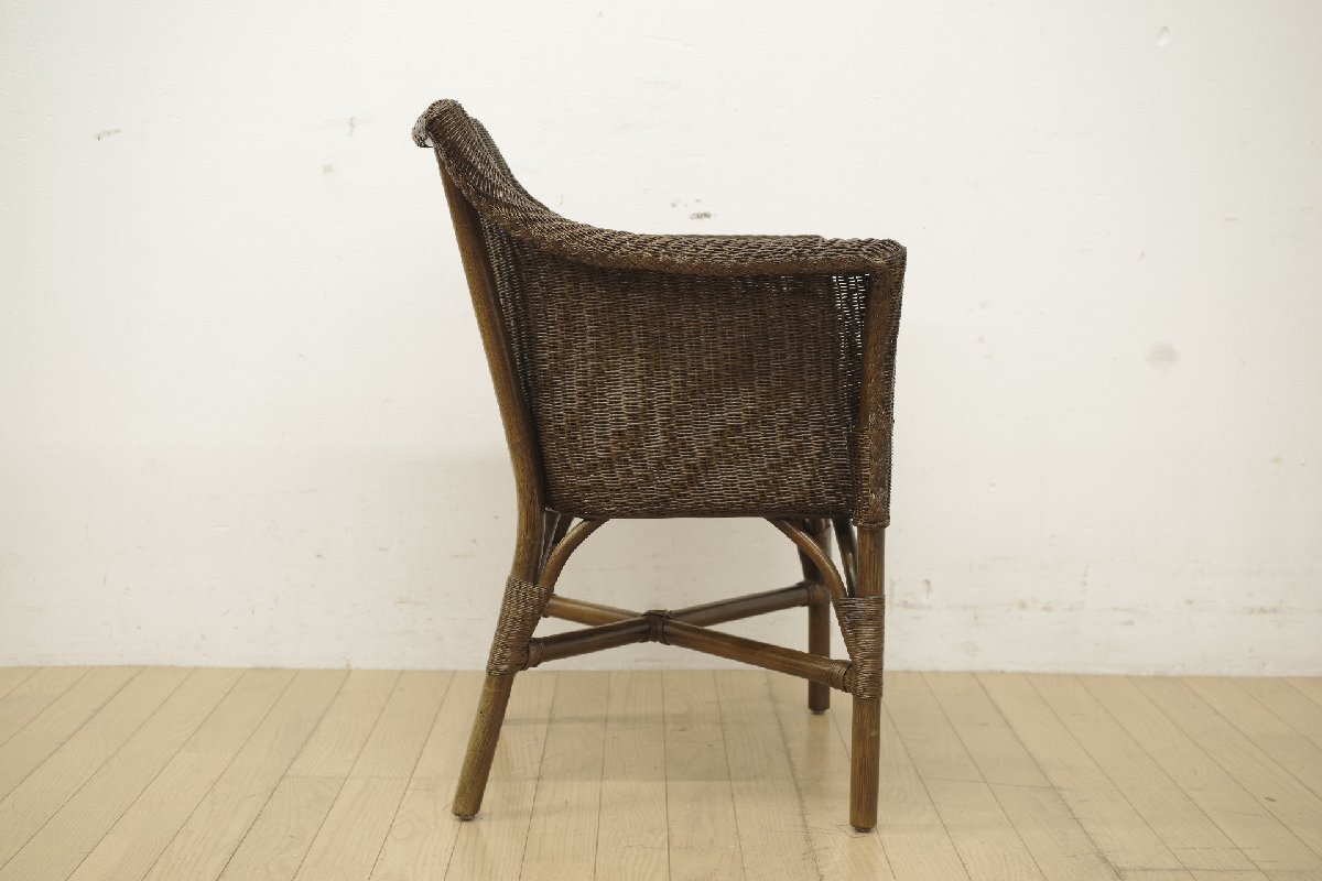 展示品 WISE・WISE ワイスワイス JAWA ジャワ ラタン アームチェア ブラウン エスニック アジアンテイスト ガーデンチェア シンプル (A)_画像10