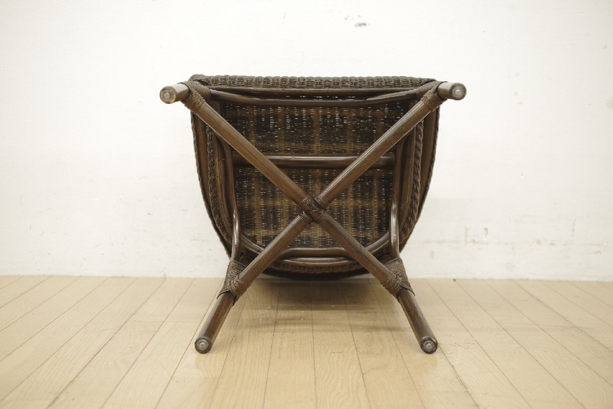 展示品 WISE・WISE ワイスワイス JAWA ジャワ ラタン アームチェア ブラウン エスニック アジアンテイスト ガーデンチェア シンプル (A)_画像8