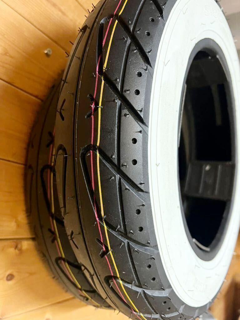 ホワイトリボンタイヤ2本セット 3.50-10 送料無料(ベスパ DAX シャリー ホワイトウォールタイヤ ダックス モンキー Dio ゴリラ ビーノ） )_画像2