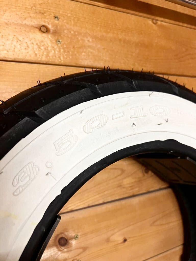 ホワイトリボンタイヤ2本セット 3.50-10 送料無料(ベスパ DAX シャリー ホワイトウォールタイヤ ダックス モンキー Dio ゴリラ ビーノ） )_画像10