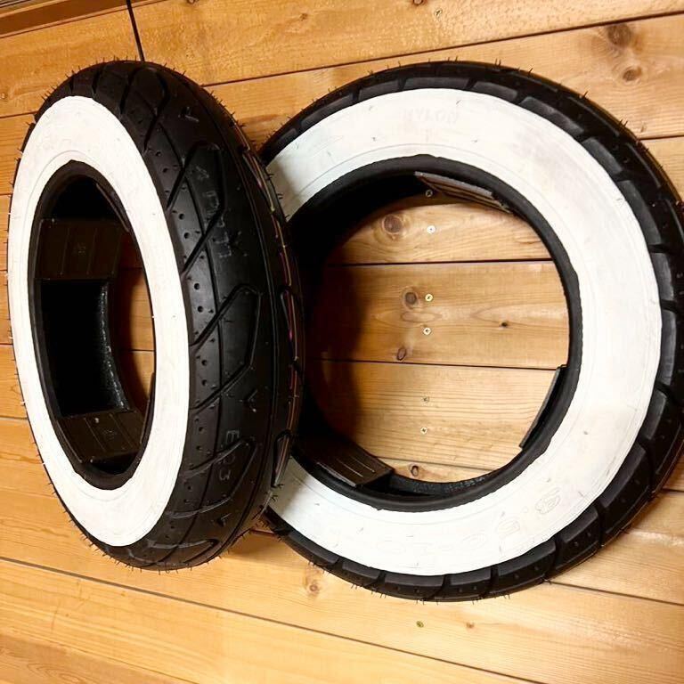 ホワイトリボンタイヤ2本セット 3.50-10 送料無料(ベスパ DAX シャリー ホワイトウォールタイヤ ダックス モンキー Dio ゴリラ ビーノ） )_画像8