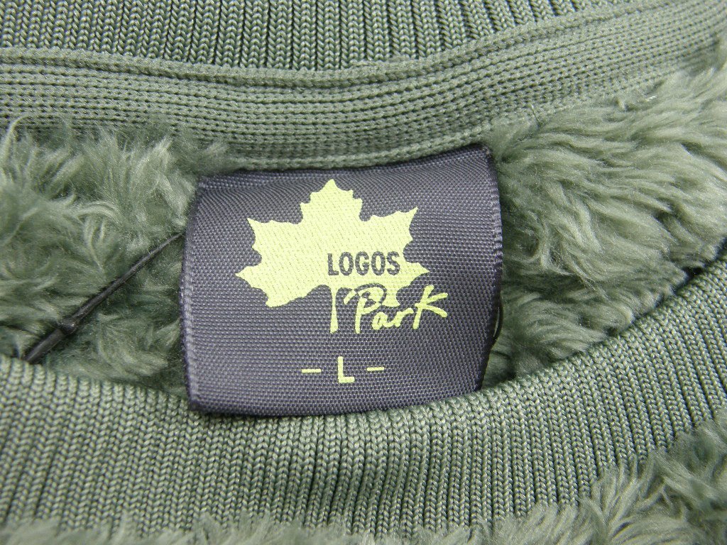 新品 LOGOS PARK 【シャギーボア】クルーネック トレーナー L ポケット有 ドローコード有 ★351677 ロゴスパーク フリース キャンプ_画像9