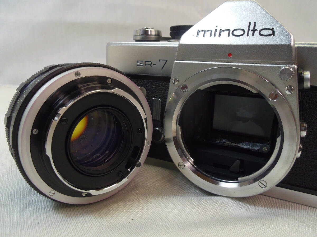 F76◇ミノルタ MINOLTA◇SR-7 + レンズ◇AUTO ROKKOR-PF 55mm F1.8◇フィルムカメラ 一眼レフ◇送料690円◇_画像8