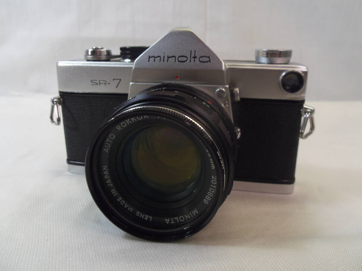 F76◇ミノルタ MINOLTA◇SR-7 + レンズ◇AUTO ROKKOR-PF 55mm F1.8◇フィルムカメラ 一眼レフ◇送料690円◇_画像2