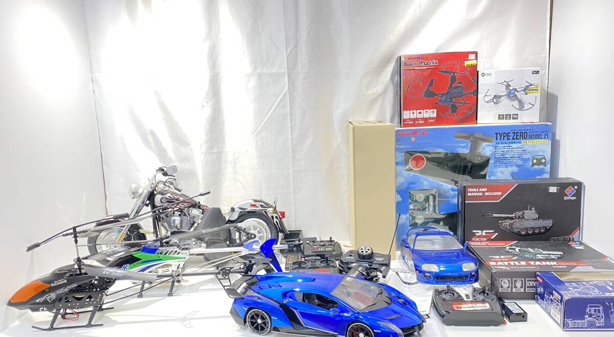 ジャンク品 ラジコン まとめ売り バイク ヘリコプター 車 BIGヘリコプター RA-D01 HARLEY-DAUIDSON 他_画像1