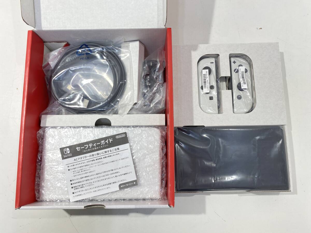 1円スタート 中古品 動(dòng)作品 Nintendo Switch 有機(jī)ELモデル HEG-001 ホワイト スイッチ本體 家庭用ゲーム機(jī) 店舗印有 ②