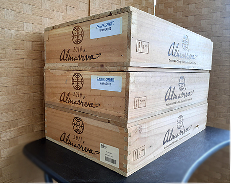 【3箱セット ワイン木箱 蓋付き アルマヴィーヴァ 2010年&2011年】750ml×6本用 マイポ・ヴァレー ウッドケース ALMAVIVA_画像3