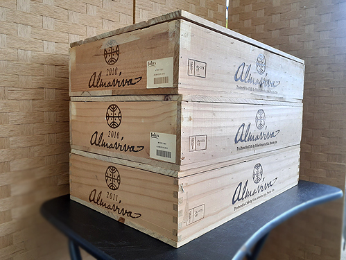 【3箱セット ワイン木箱 蓋付き アルマヴィーヴァ 2010年&2011年】750ml×6本用 マイポ・ヴァレー ウッドケース ALMAVIVA_画像2