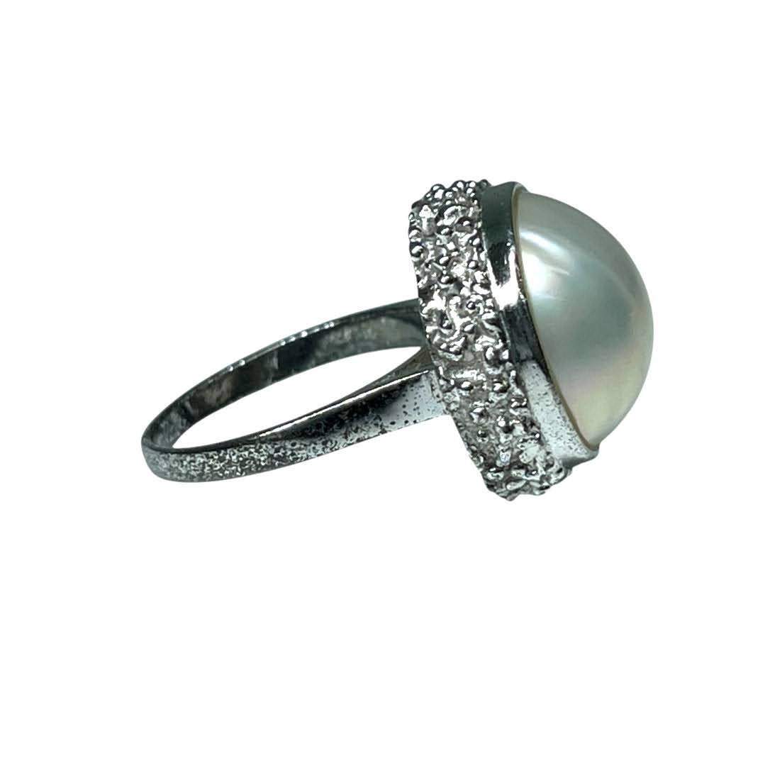 TASAKI/タサキ真珠 マベパール リング SILVER/シルバー刻印 指輪 約10号サイズ ケース付き(SME13355)_画像3