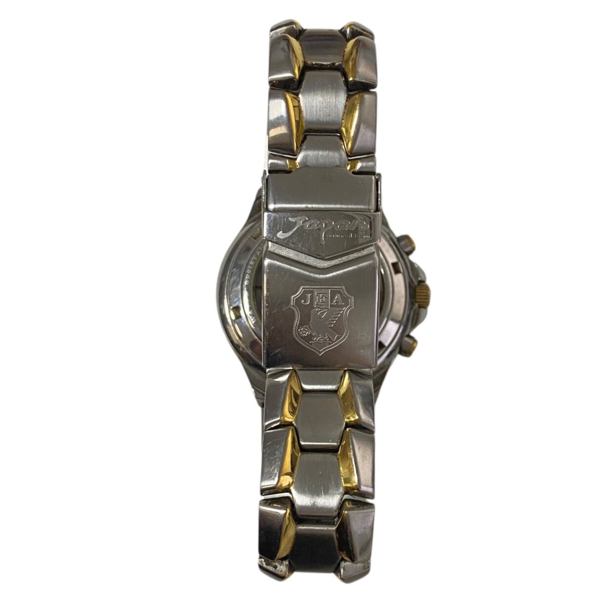 【中古品】JFA サッカー日本代表チーム オフィシャル クロノグラフ 限定 自動巻き 裏スケ 腕時計 A98483RD_画像2