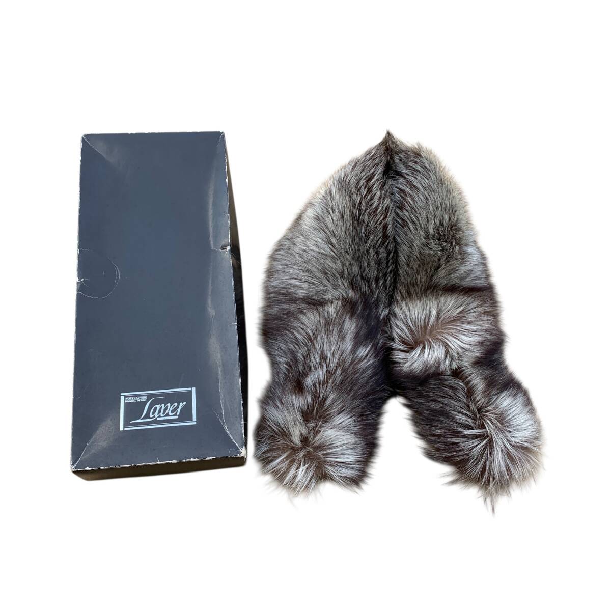 * б/у товар * SaGa норка мех шаль черный общая длина 95cm× ширина 11.5cm наружная коробка иметь SAGA FOX X91608NL