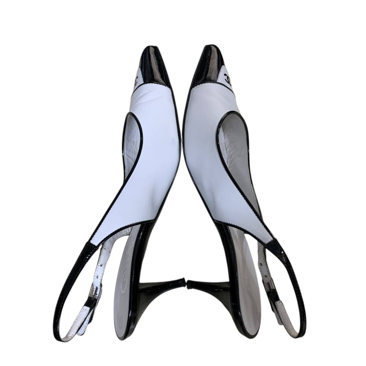 ◆中古品◆ CHANEL シャネル パンプス ココマーク バイカラー 164148 ホワイト/ブラック サイズ35 1/2 箱有 レディース kyV18874N_画像3