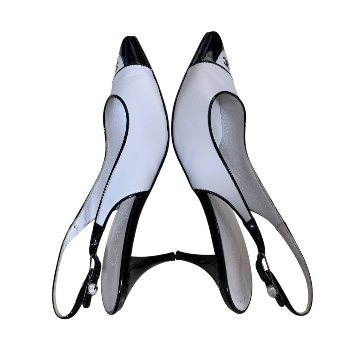 ◆中古品◆ CHANEL シャネル パンプス ココマーク バイカラー 164148 ホワイト/ブラック サイズ35 1/2 箱有 レディース kyV18874N_画像4