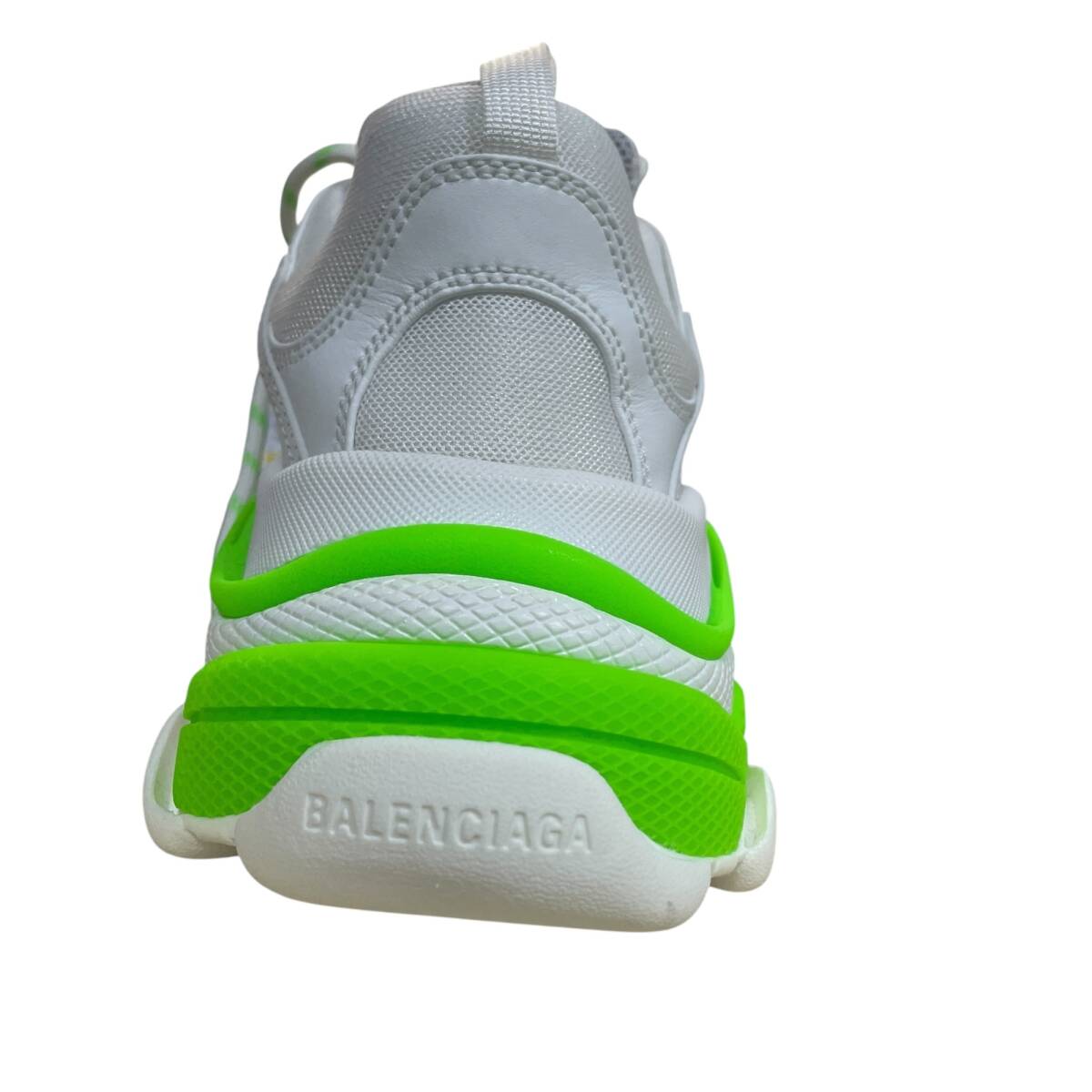 ◆中古品◆BALENCIAGA バレンシアガ tripleS トリプルS 白×緑 ホワイト グリーン スニーカー メンズ 27.5cm 外箱に破損有 Q98254NJ_画像4