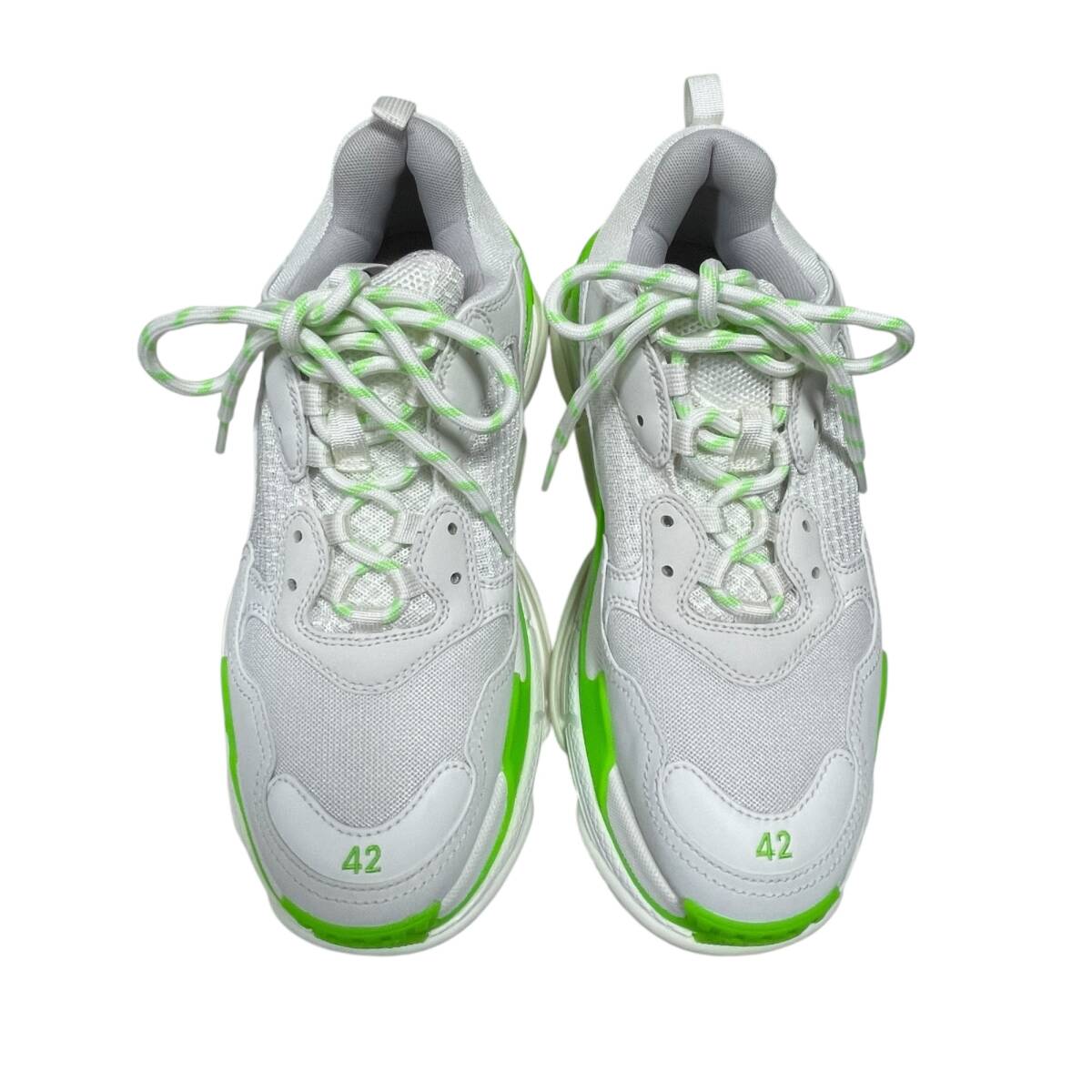 ◆中古品◆BALENCIAGA バレンシアガ tripleS トリプルS 白×緑 ホワイト グリーン スニーカー メンズ 27.5cm 外箱に破損有 Q98254NJ_画像5