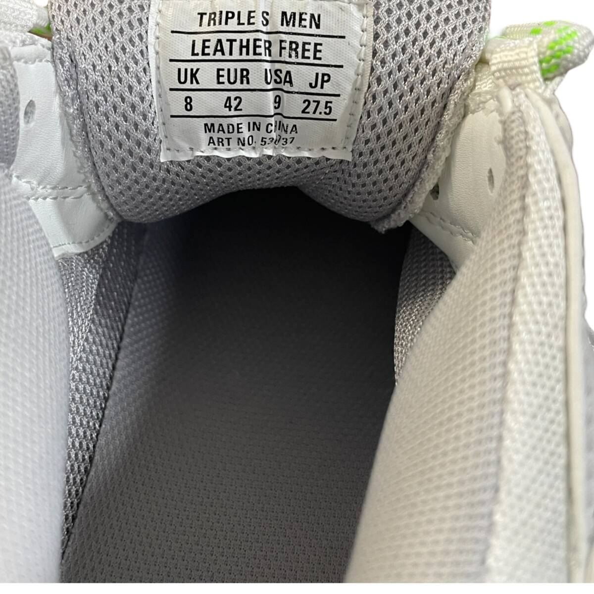 ◆中古品◆BALENCIAGA バレンシアガ tripleS トリプルS 白×緑 ホワイト グリーン スニーカー メンズ 27.5cm 外箱に破損有 Q98254NJ_画像6