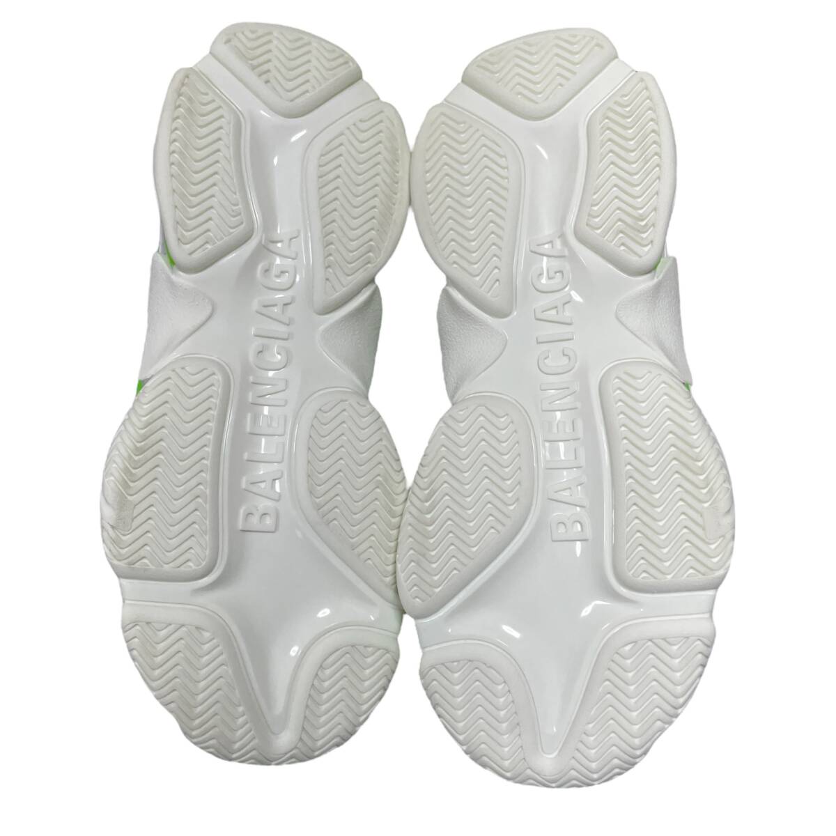 ◆中古品◆BALENCIAGA バレンシアガ tripleS トリプルS 白×緑 ホワイト グリーン スニーカー メンズ 27.5cm 外箱に破損有 Q98254NJ_画像9