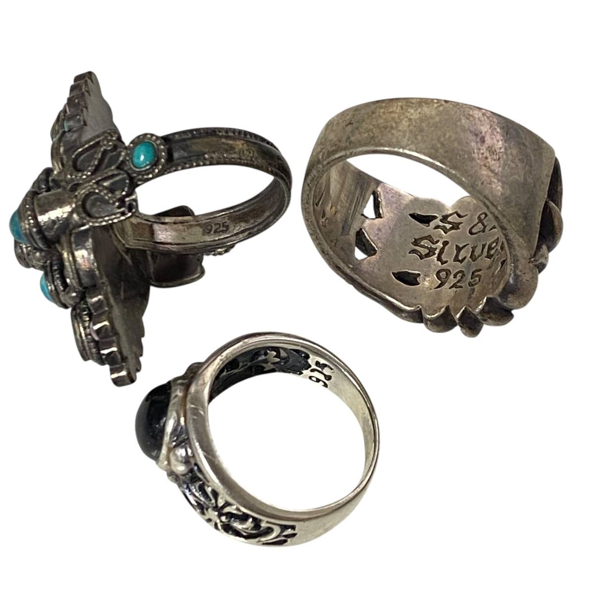 【中古品】シルバー アクセサリー 6點(diǎn)まとめ SV925 リング 指輪 ピアス メンズ レディース A86117RD