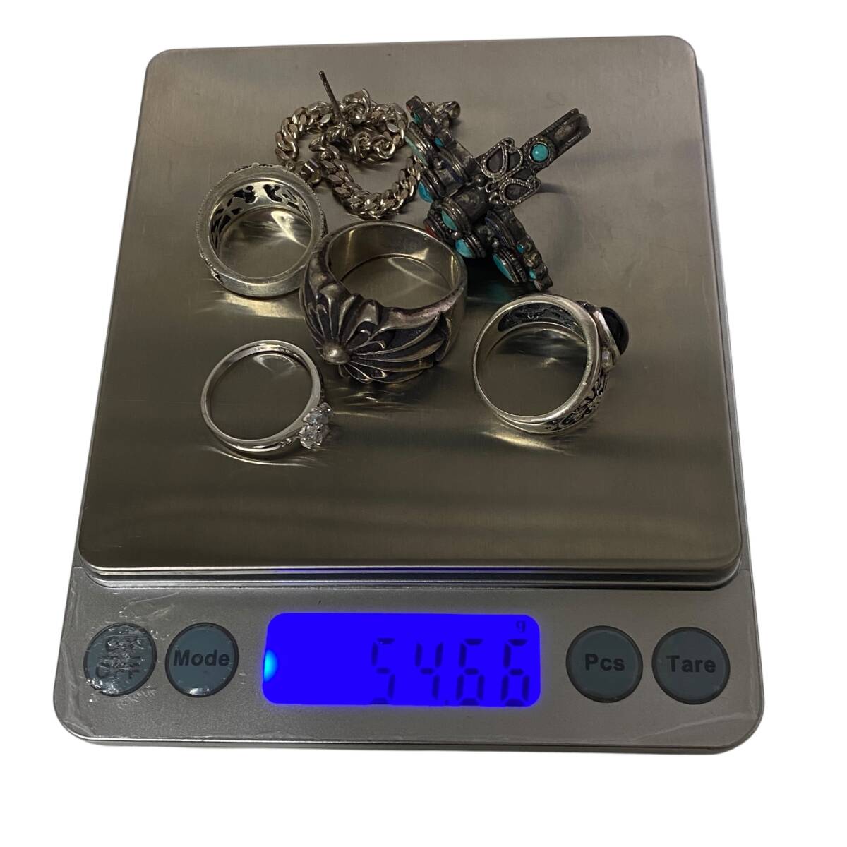 【中古品】シルバー アクセサリー 6點(diǎn)まとめ SV925 リング 指輪 ピアス メンズ レディース A86117RD