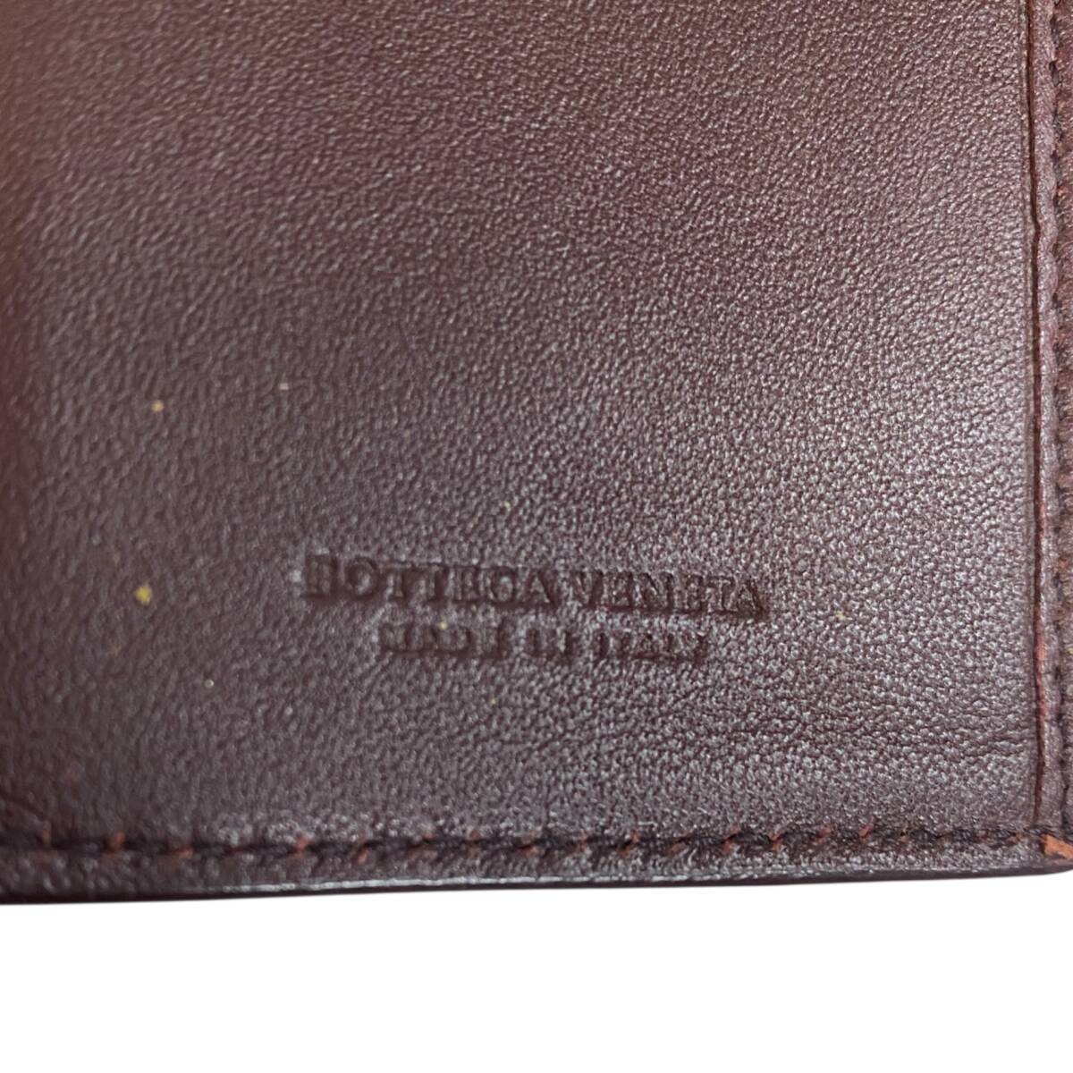 【中古品】BOTTEGA VENETA ボッテガヴェネタ カードケース メンズ 二つ折り レッド×ブラウン M99797RK