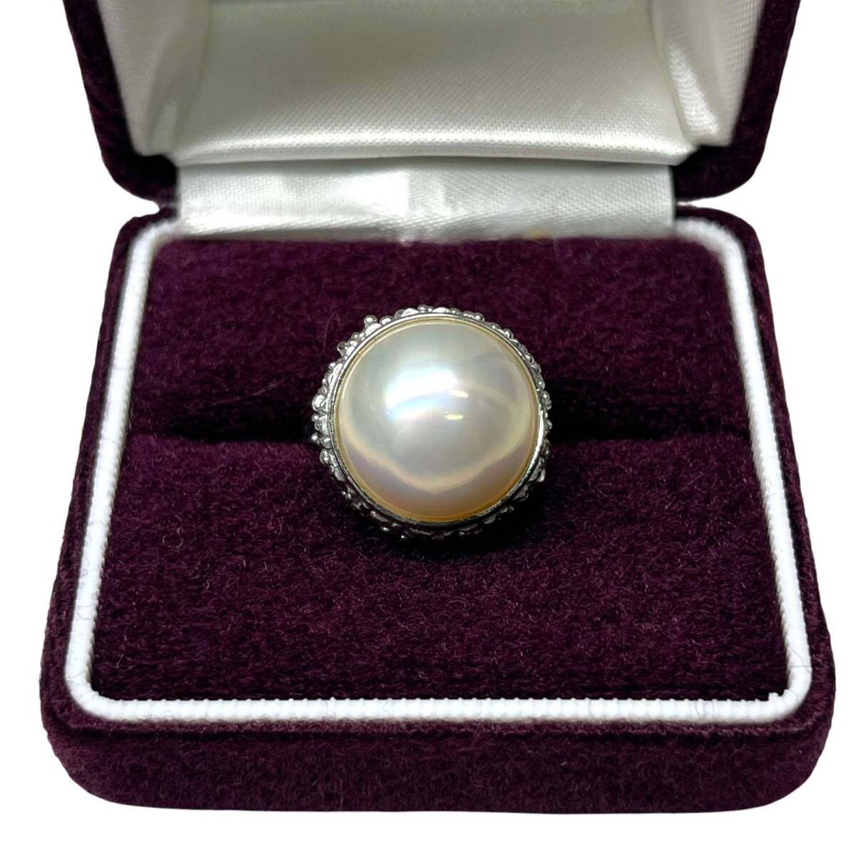 TASAKI/タサキ真珠 マベパール リング SILVER/シルバー刻印 指輪 約10号サイズ ケース付き(SME13355)_画像2