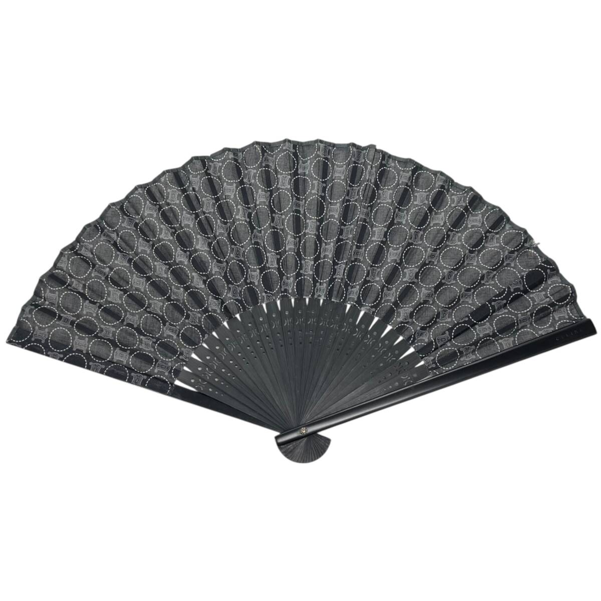 ◎中古品◎CELINE セリーヌ 扇子 108-5004-C トリオンフ モチーフ ブラック 箱有 現状品 coI5505COA_画像2