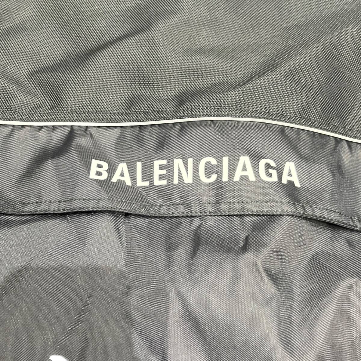 ■中古品■BALENCIAGA バレンシアガ ロゴウインドブレーカージャケット メンズ 男性用 533917 TA018 サイズ44 ブラック ZKM6464ZD_画像7
