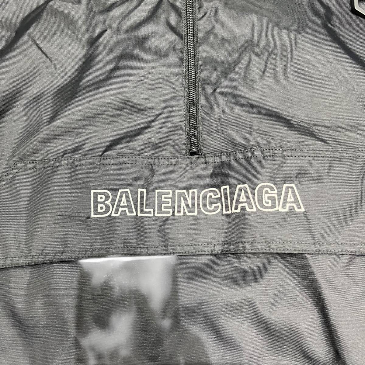 ■中古品■BALENCIAGA バレンシアガ ロゴウインドブレーカージャケット メンズ 男性用 533917 TA018 サイズ44 ブラック ZKM6464ZD_画像8