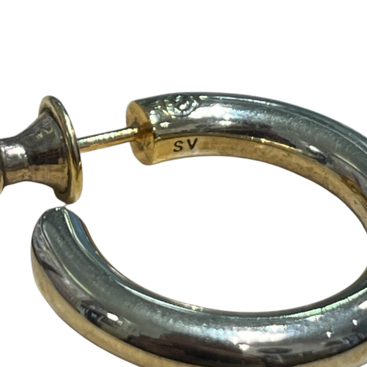 ■中古品■キャリアリング CAREERING プラシーボ PLACEBO ピアス K18/SV シルバーゴールド カード付 ZKM6519ZC_画像3