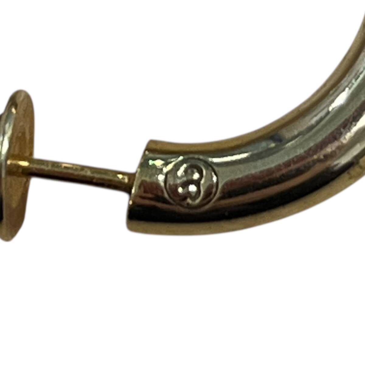 ■中古品■キャリアリング CAREERING プラシーボ PLACEBO ピアス K18/SV シルバーゴールド カード付 ZKM6519ZC_画像4