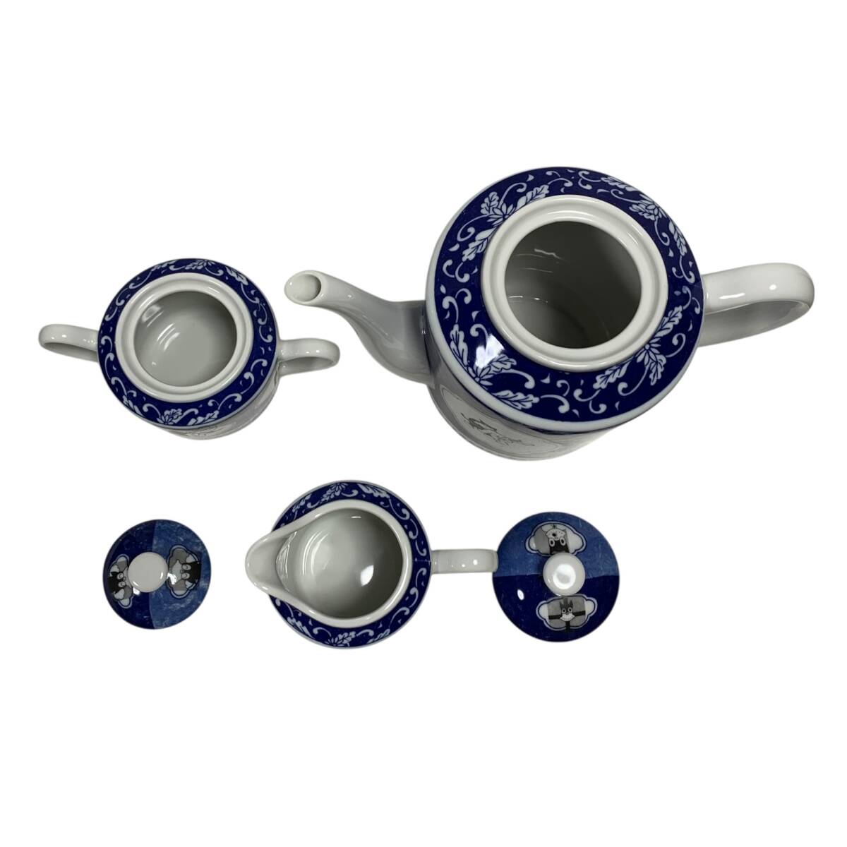 ◆中古品/保管品◆ のらくろ ティーセット ティーポット クリーマー シュガーポット 陶器 茶器 3点セット アンティーク 本体のみ kyV17641N_画像5