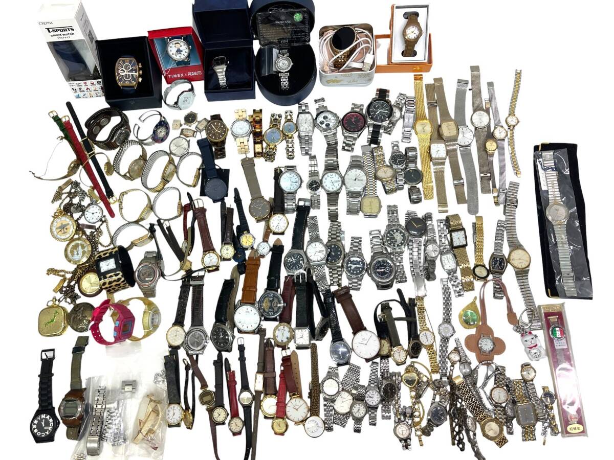 ☆ジャンク☆腕時計 懐中時計 スマートウォッチ 131点 まとめ売り 動作未確認 セイコー/カシオ/シチズン/オメガ 他（SMR10715）の画像1