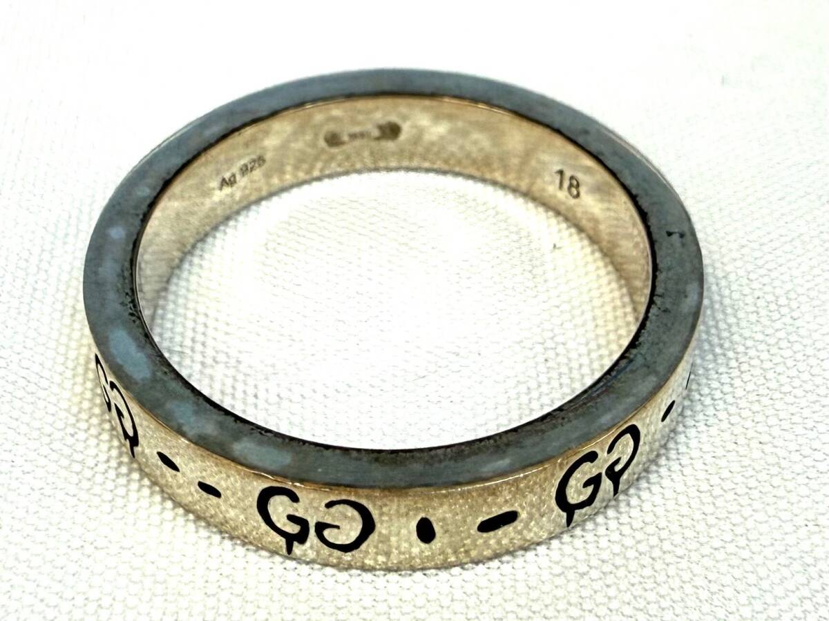 【 中古品 】 GUCCI グッチ アイコン ゴーストリング Ag925 刻印 指輪 サイズ18 重さ4.9ｇ ISSM4596S_画像2