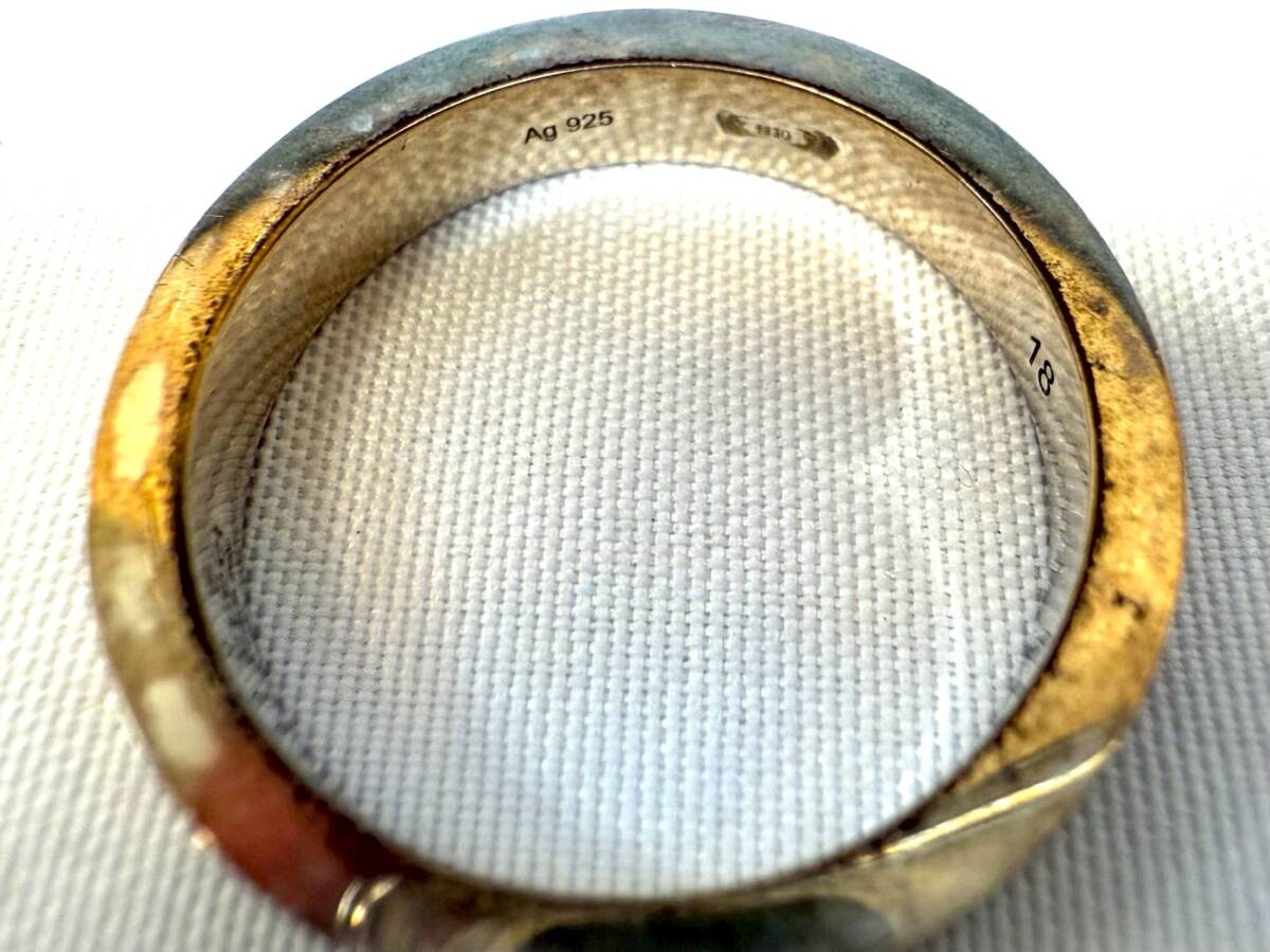 【 中古品 】 GUCCI グッチ アイコン ゴーストリング Ag925 刻印 指輪 サイズ18 重さ4.9ｇ ISSM4596S_画像5