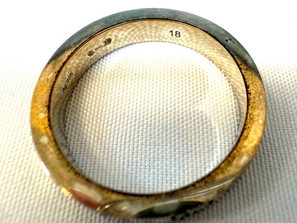【 中古品 】 GUCCI グッチ アイコン ゴーストリング Ag925 刻印 指輪 サイズ18 重さ4.9ｇ ISSM4596S_画像6