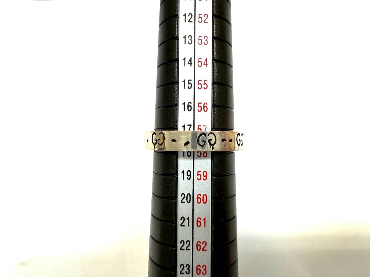 【 中古品 】 GUCCI グッチ アイコン ゴーストリング Ag925 刻印 指輪 サイズ18 重さ4.9ｇ ISSM4596S_画像7