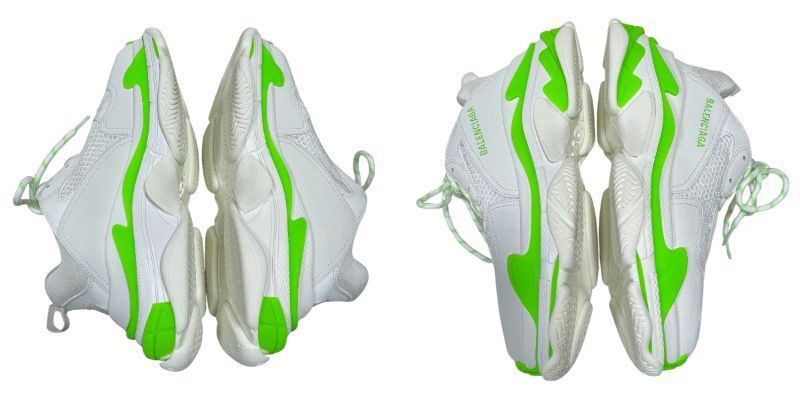 ◆中古品◆BALENCIAGA バレンシアガ tripleS トリプルS 白×緑 ホワイト グリーン スニーカー メンズ 27.5cm 外箱に破損有 Q98254NJ_画像2