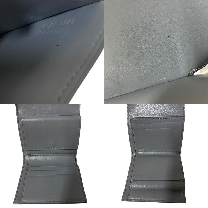 【中古品】CELINE スモール スモール トリフォールドウォレット ペブル 10B573BEL セリーヌ 三つ折り財布 グレー 留め具難有 KK95197RK_画像8