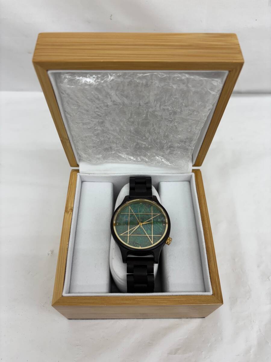 【動作未確認品】NOZ/クォーツ腕時計/アナログ/GRN/BLK メンズ 腕時計 3針 ブラック×グリーン 箱付き IST4957Y_画像1