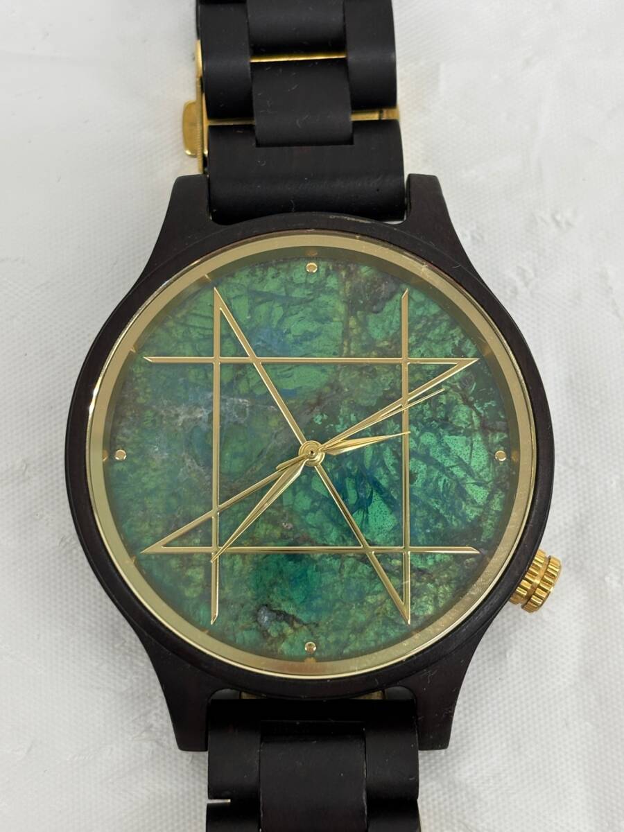 【動作未確認品】NOZ/クォーツ腕時計/アナログ/GRN/BLK メンズ 腕時計 3針 ブラック×グリーン 箱付き IST4957Y_画像3