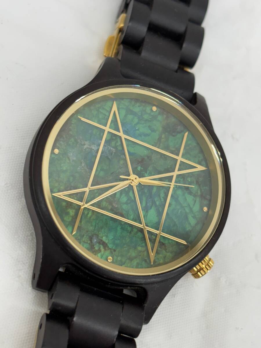【動作未確認品】NOZ/クォーツ腕時計/アナログ/GRN/BLK メンズ 腕時計 3針 ブラック×グリーン 箱付き IST4957Y_画像4