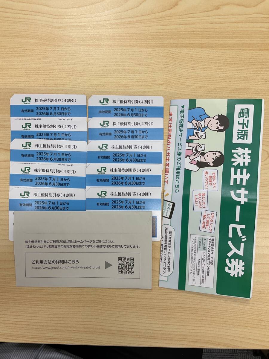 【新券】東日本旅客鉄道株主優(yōu)待割引券(JR東日本)　25年7月1日～26年6月30日 10枚セット IYCH4010