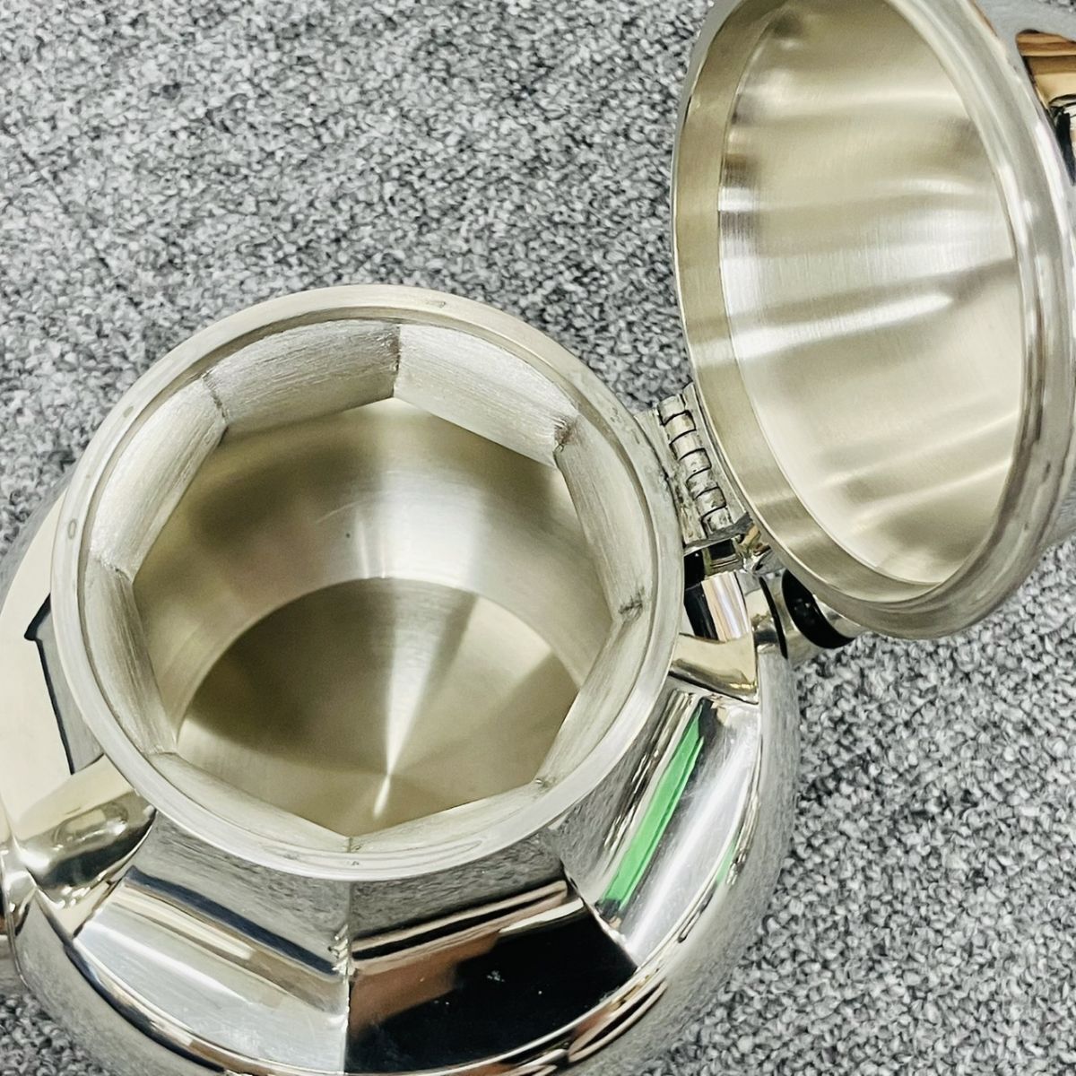 S145-Z22-547 Selangor Pewter SINCE 1885 セランゴール ピューター ティーセット ティーポット/ミルクポット/シュガーポット/トレー SA_画像7