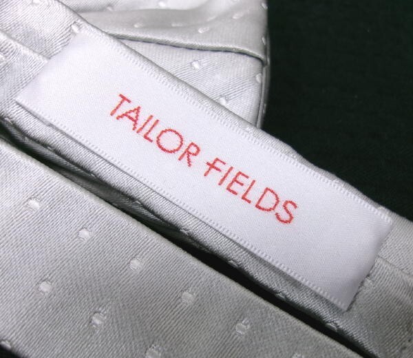 新品★TAILOR FIELDS テーラーフィールズ★日本製 シルク 蝶ネクタイ★シルバー ドット_画像3