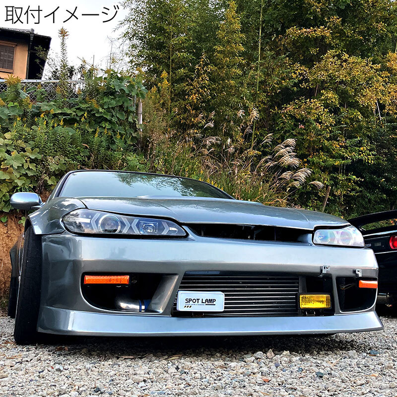 フォグランプ 左右セット 汎用 角型 イエロー ガラスレンズ カバー付き DLAA LA-1022 185×72×68mm_画像5