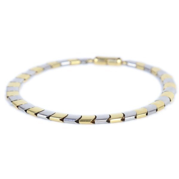 Aランク【ジュエリー】デザインブレスレット/K18YG/Pt850/コンビ/18.5cm/10.9g/プラチナ/イエローゴールド/レディース/アクセサリー_画像3