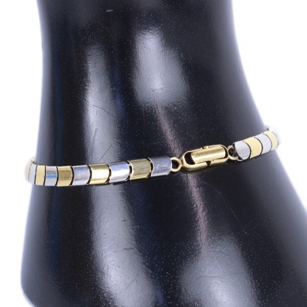 Aランク【ジュエリー】デザインブレスレット/K18YG/Pt850/コンビ/18.5cm/10.9g/プラチナ/イエローゴールド/レディース/アクセサリー_画像7