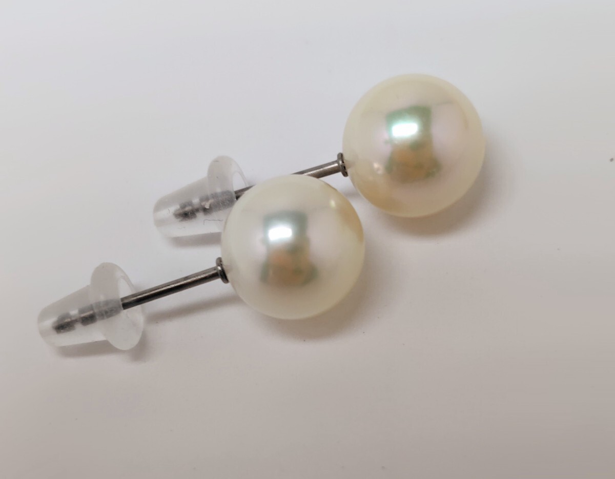 本真珠☆お買い得☆P志摩専科☆無調色☆アコヤ真珠☆8.2㎜☆純チタンパールピアス_画像4