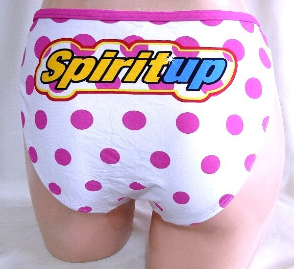 ★☆Spirit up ピンク水玉入り白ビキニ水着ハイレグショーツ☆★_画像1