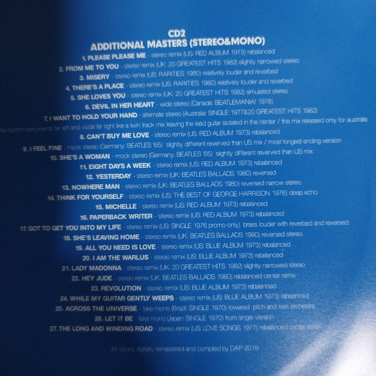 ビートルズ Beatles Rarities Collection blue 青盤 新品輸入プレス盤2CD_画像5